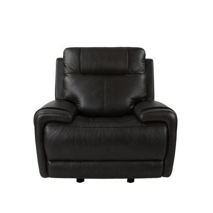 Zarno Genuine Leather Power Recliner  - Black