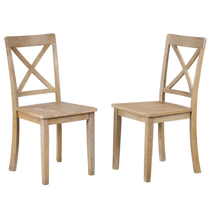 Vivia 5pc Dining Set Round Table 4x side Chairs - Natural