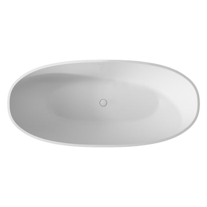 Relaxa 71" Solid Surface Freestanding  Bathtub  -  Matte White