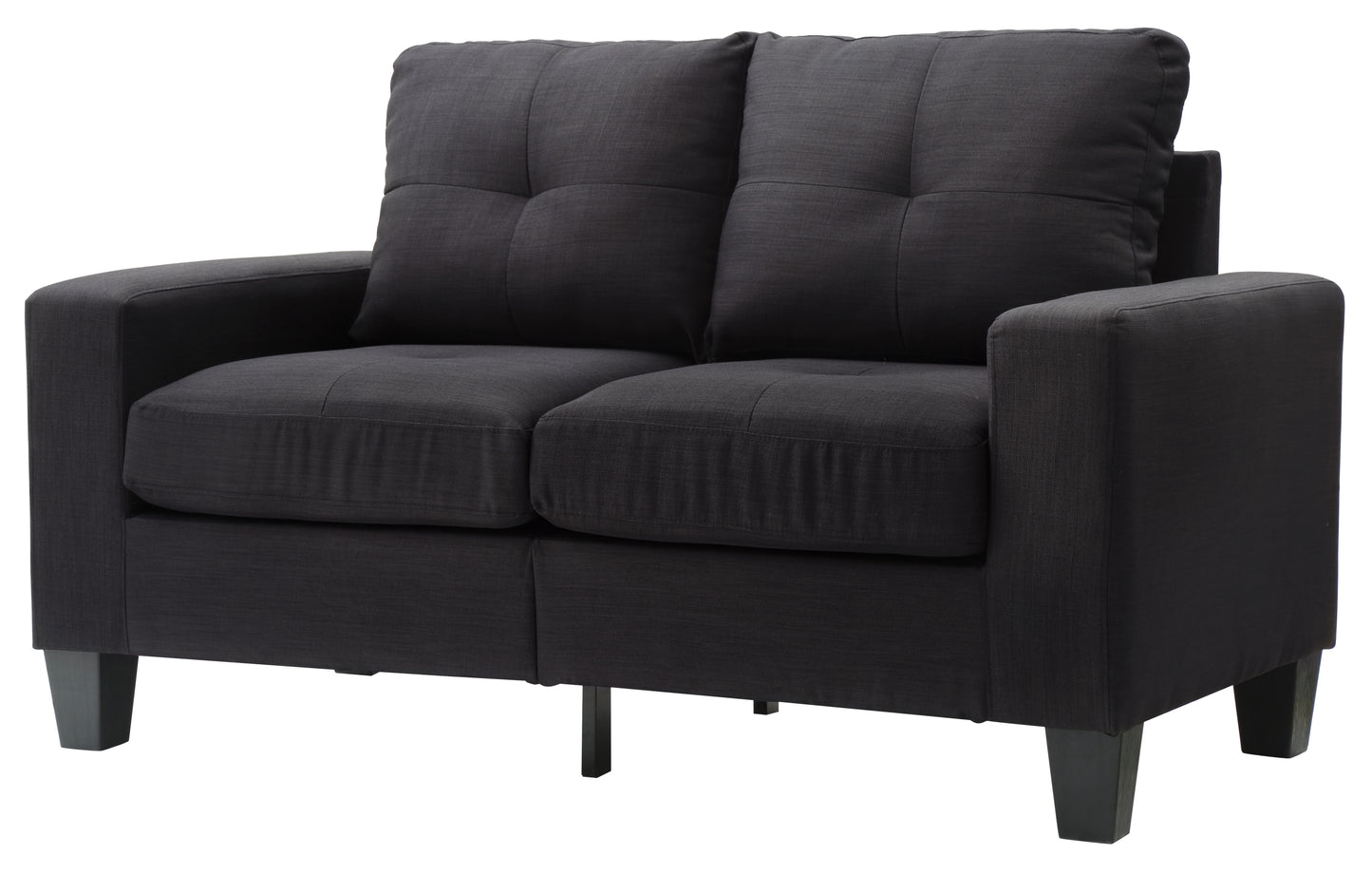 Newbury Modular Fabric Loveseat - Black