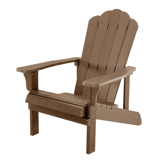 Key West Outdoor Plastic Wood Adirondack Chair - Brown