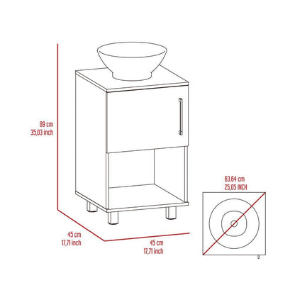 Charm 1-Shelf Single Bathroom Vanity - White