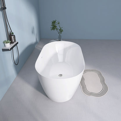 Onpa 55" Oval Shape  Acrylic Freestanding  Soaking Bathtub - Gloss WhiteOnpa