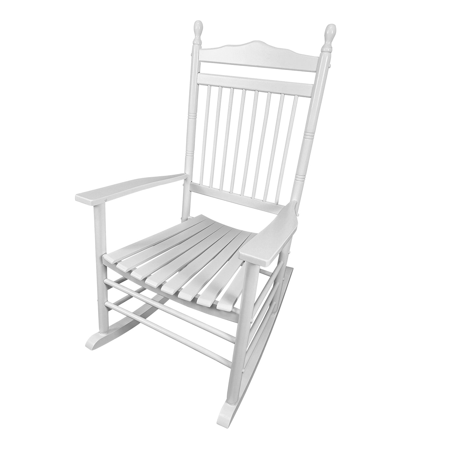 Lupe III Wooden Porch Rocker Chair - White