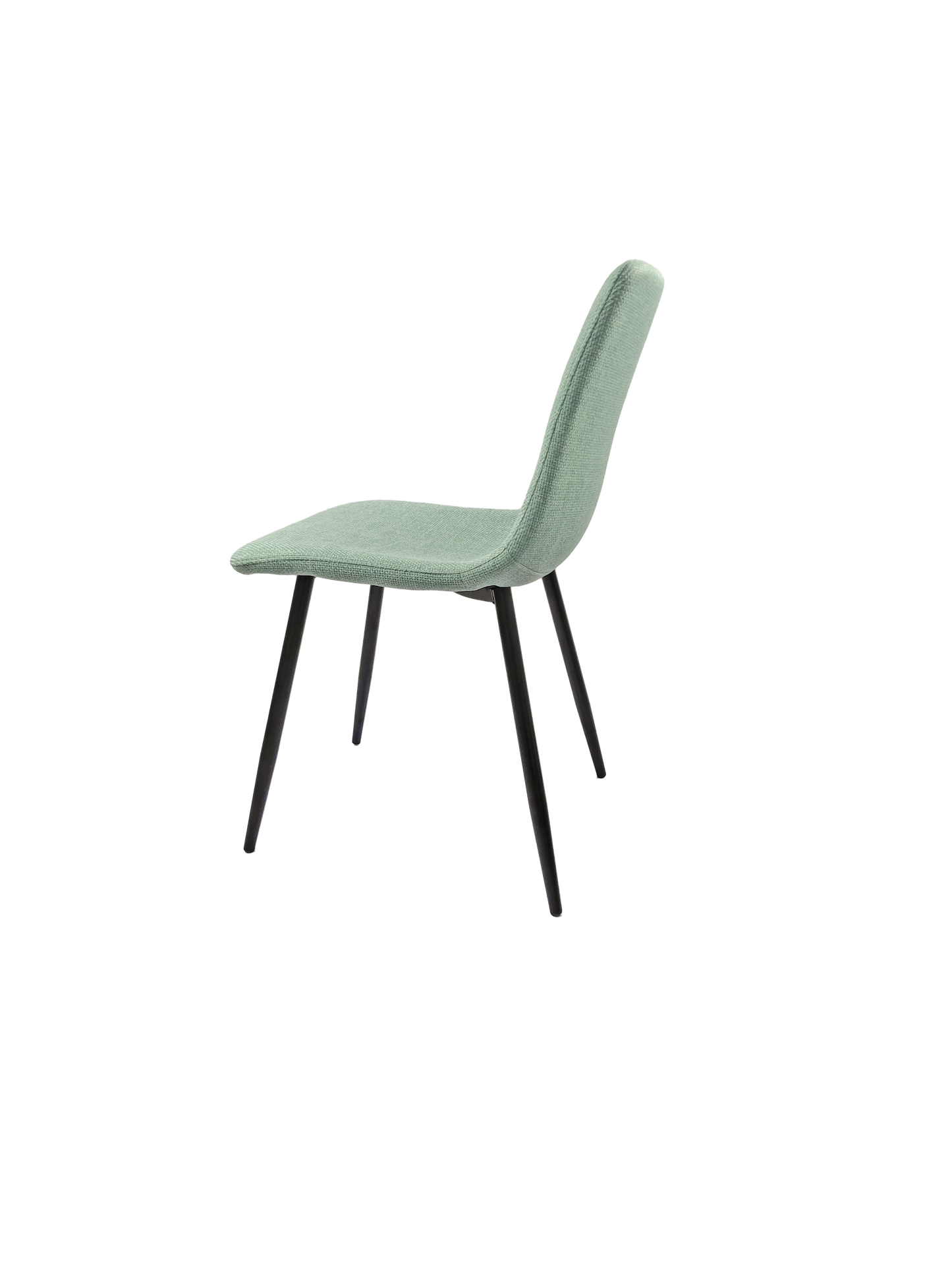 Ona Suedette Dining Chairs with Black Metal Leg (Set of 2) - Light Green