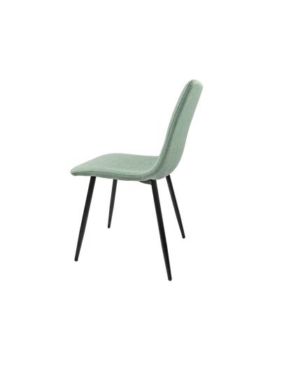 Ona Suedette Dining Chairs with Black Metal Leg (Set of 2) - Light Green