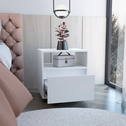 Austin Single Drawer Nightstand - White