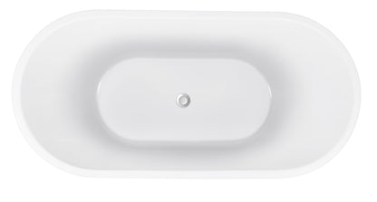 Maya 62" Acrylic Freestanding Soaking Bathtub  - White