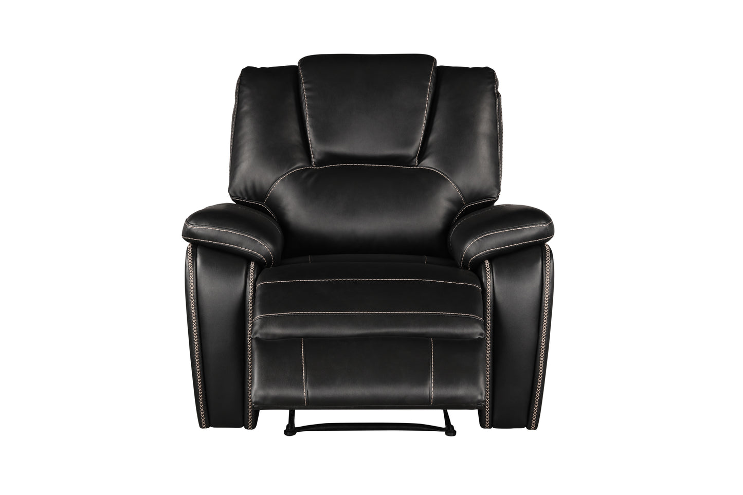 Amira Power Faux Leathe Reclining Chair - Black