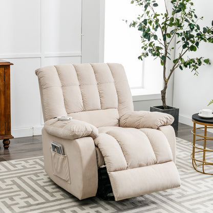 Parsons Power Recliner with Massage Function - Beige