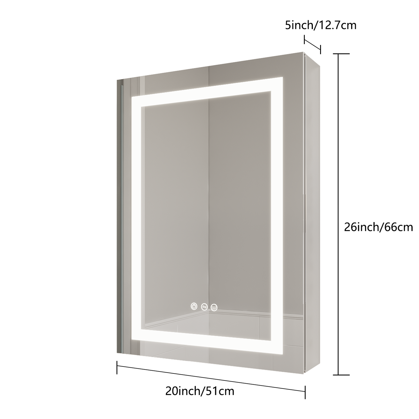 Illuminate Max  Medicine Cabinet with LED Mirror, Anti-Fog-Waterproof