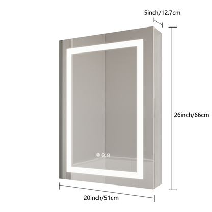 Illuminate Max  Medicine Cabinet with LED Mirror, Anti-Fog-Waterproof