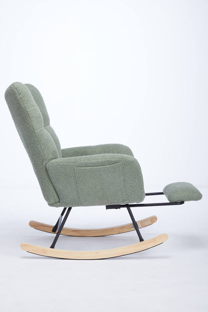 Hari II Modern Nursery Rocking Chair - Green