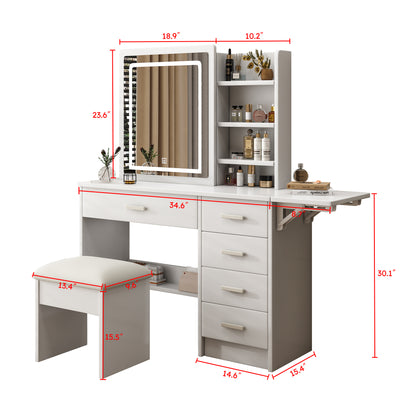 Mora Makeup Vanity Desk Set with Open Shelve