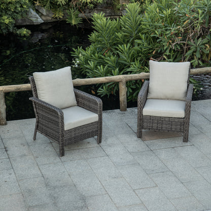 Irina Patio PE Rattan Wicker Sofa Chair (Set of 2)