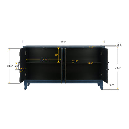 Wave Sideboard Cabinet - Navy Blue