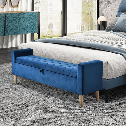 Alma Storage Ottoman Bench - Blue