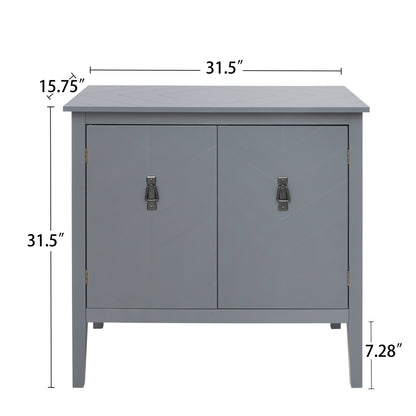 Aaron 2 Door Wooden Cabinets - Gray