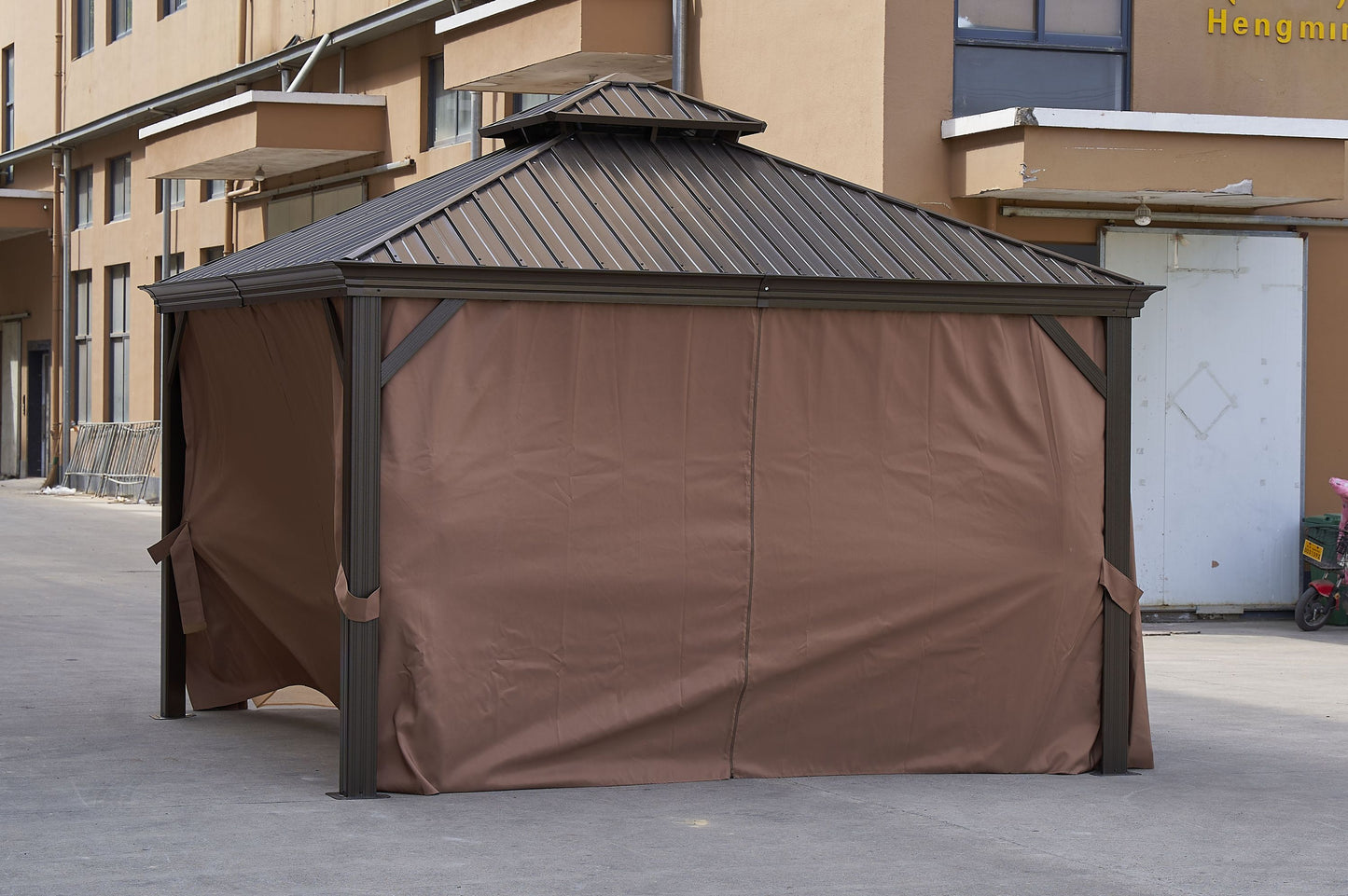 Afix 12 X 12 ft  Permanent Hardtop Gazebo Canopy - Bronze