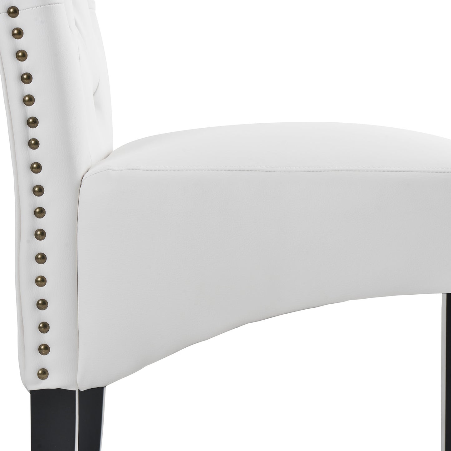 Tulay Dining PU Chair with Solid Wood Leg - White