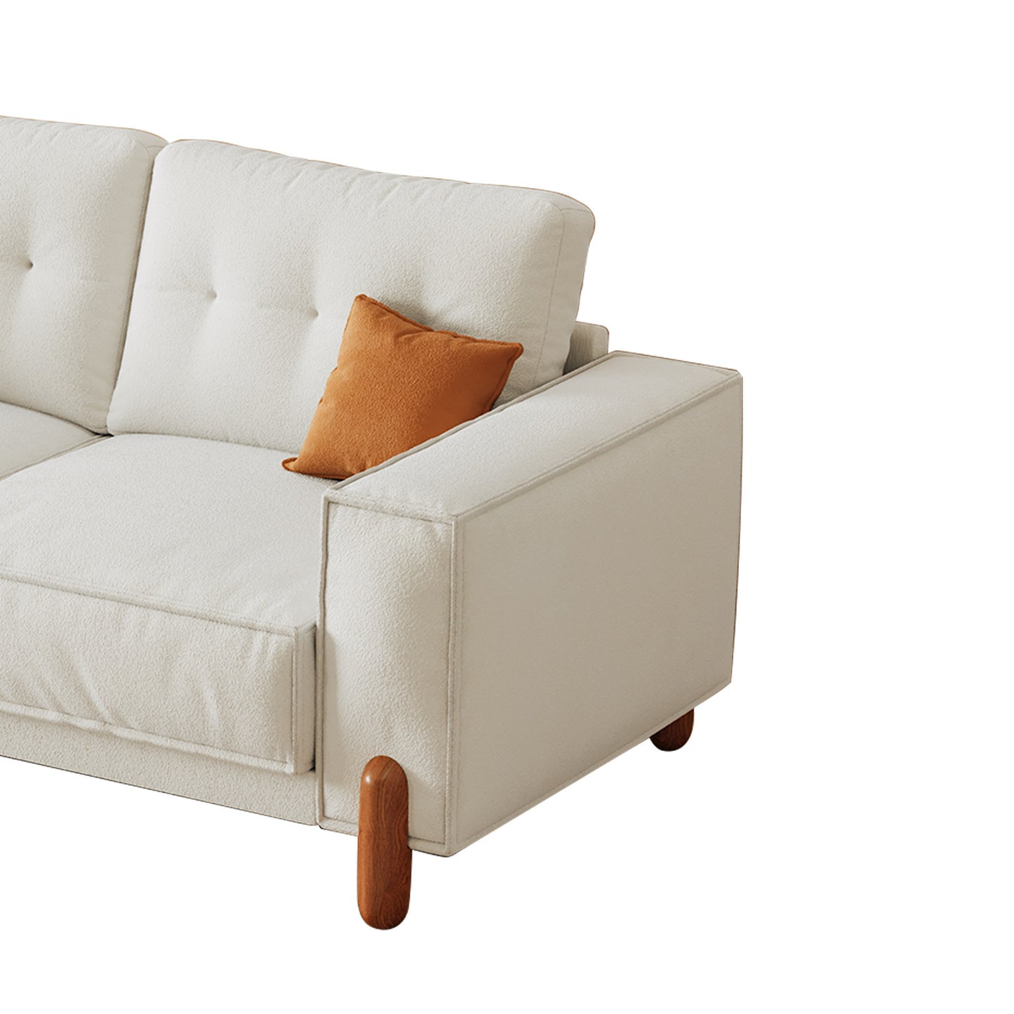 Wise Teddy Fabric Upholstered Loveseat Sofa - White