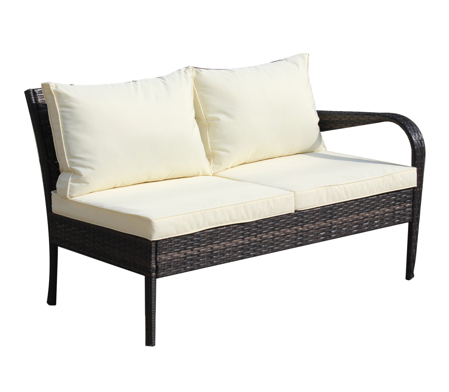 Berna 4 Pc Outdoor Patio Wicker Ratten Sofa Set - Brown