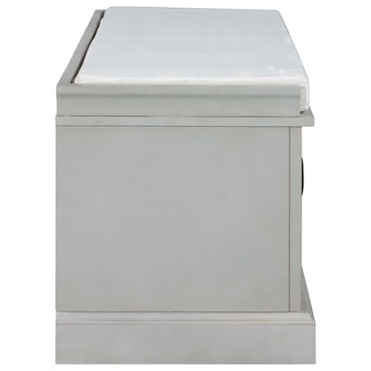 Stash Storage Bench with 2 Drawers and 2 Cabinets - Gray Wash