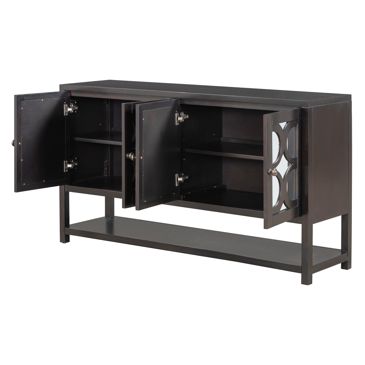 Stasia Sideboard Buffet with Mirrored Doors - Espresso