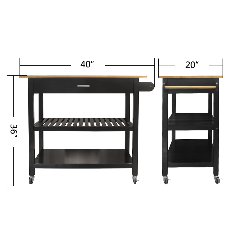 Cruiser Kitchen Island & Kitchen Cart  - Black