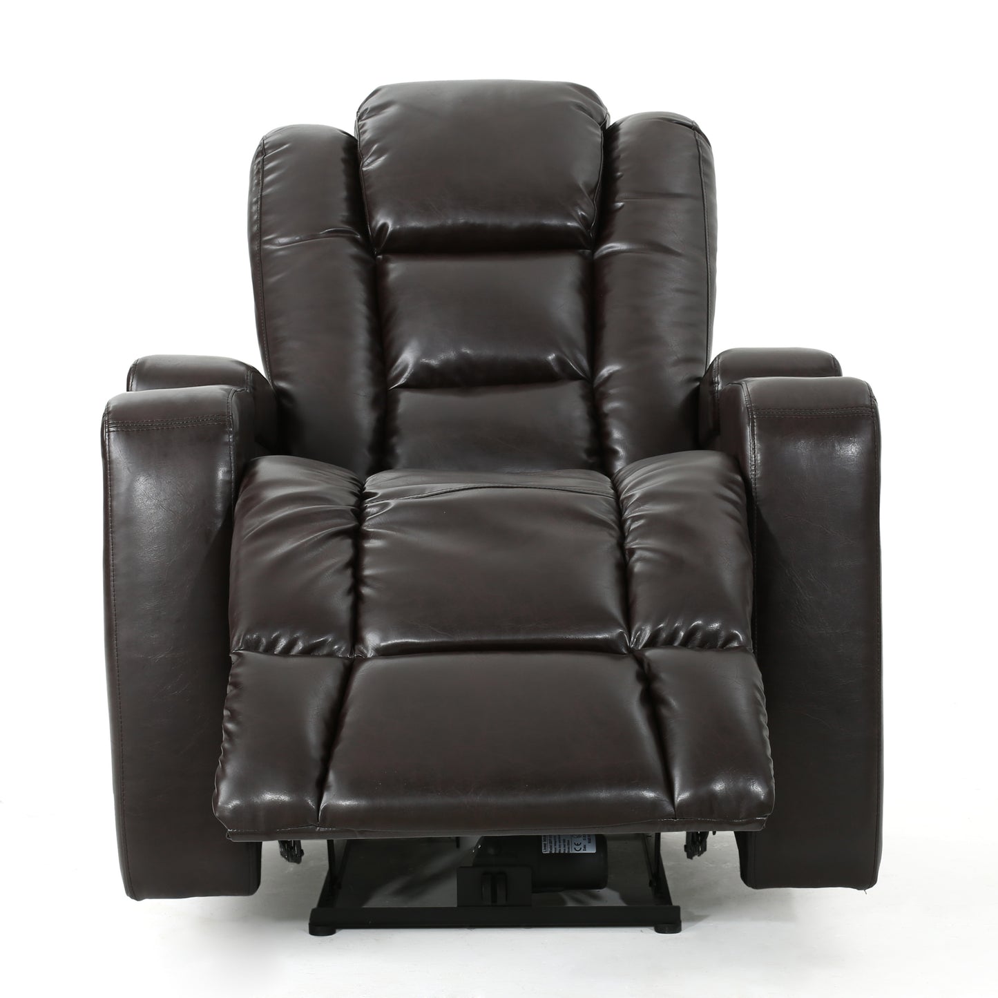 Mylah Recliner Chair PU with Arm Storage with USB - Brown