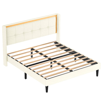 Vito Full Size Platform Bed Frame - Beige