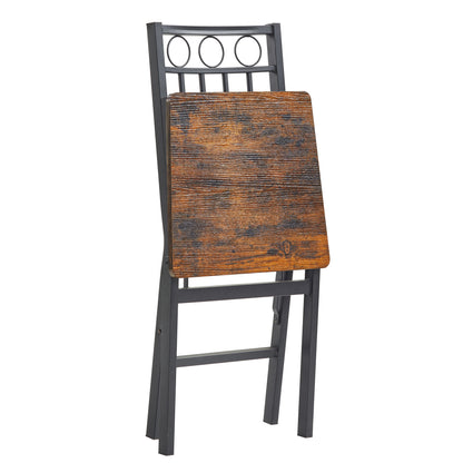 Mana Metal & Wood Seat Dining Chairs - Brown