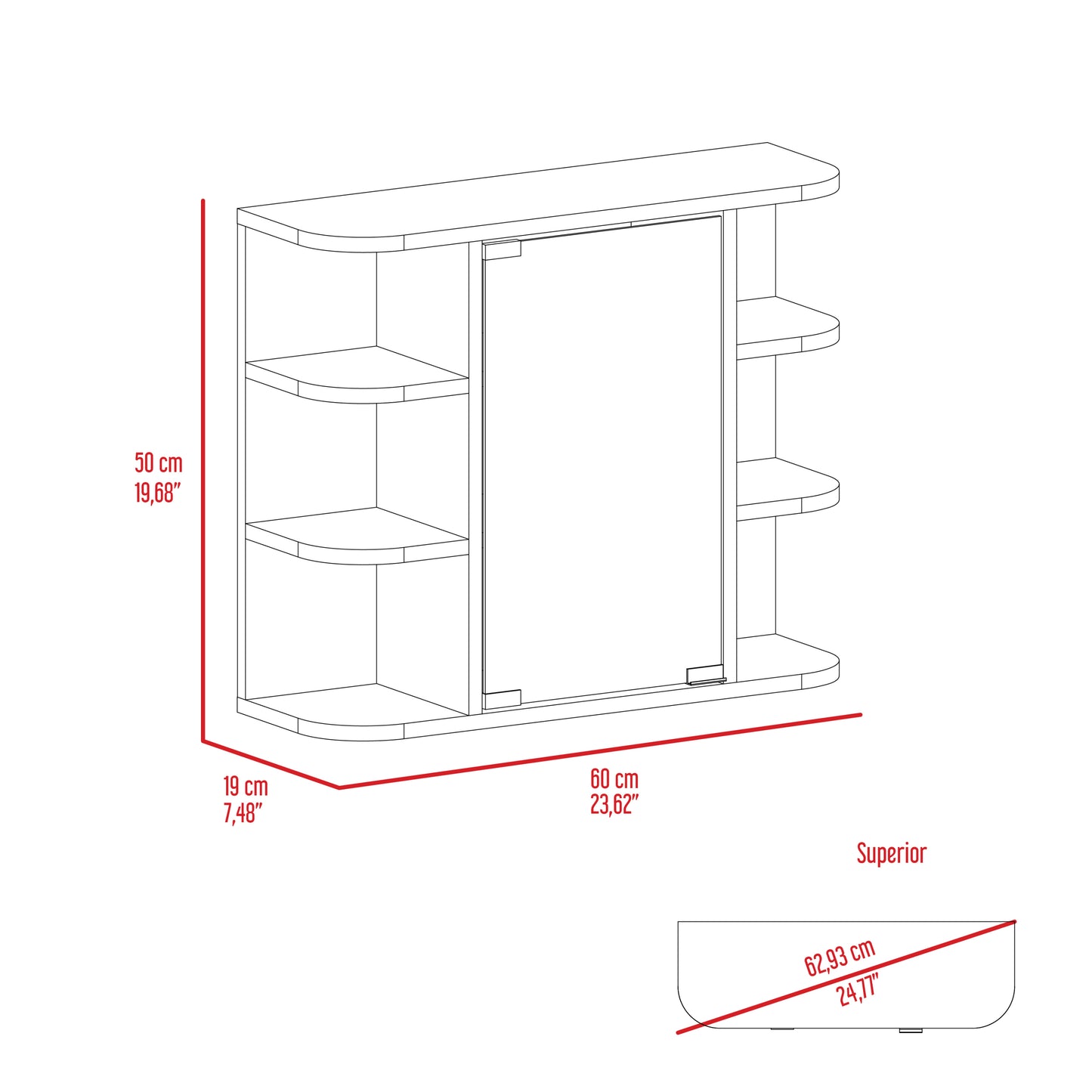 Milan Medicine Cabinet - White