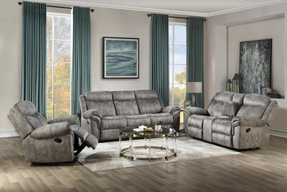 Ava Glider Velvet Recliner  - Gray