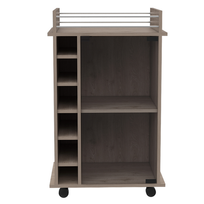 Barraza Bar Cabinet With Wheels - Gray