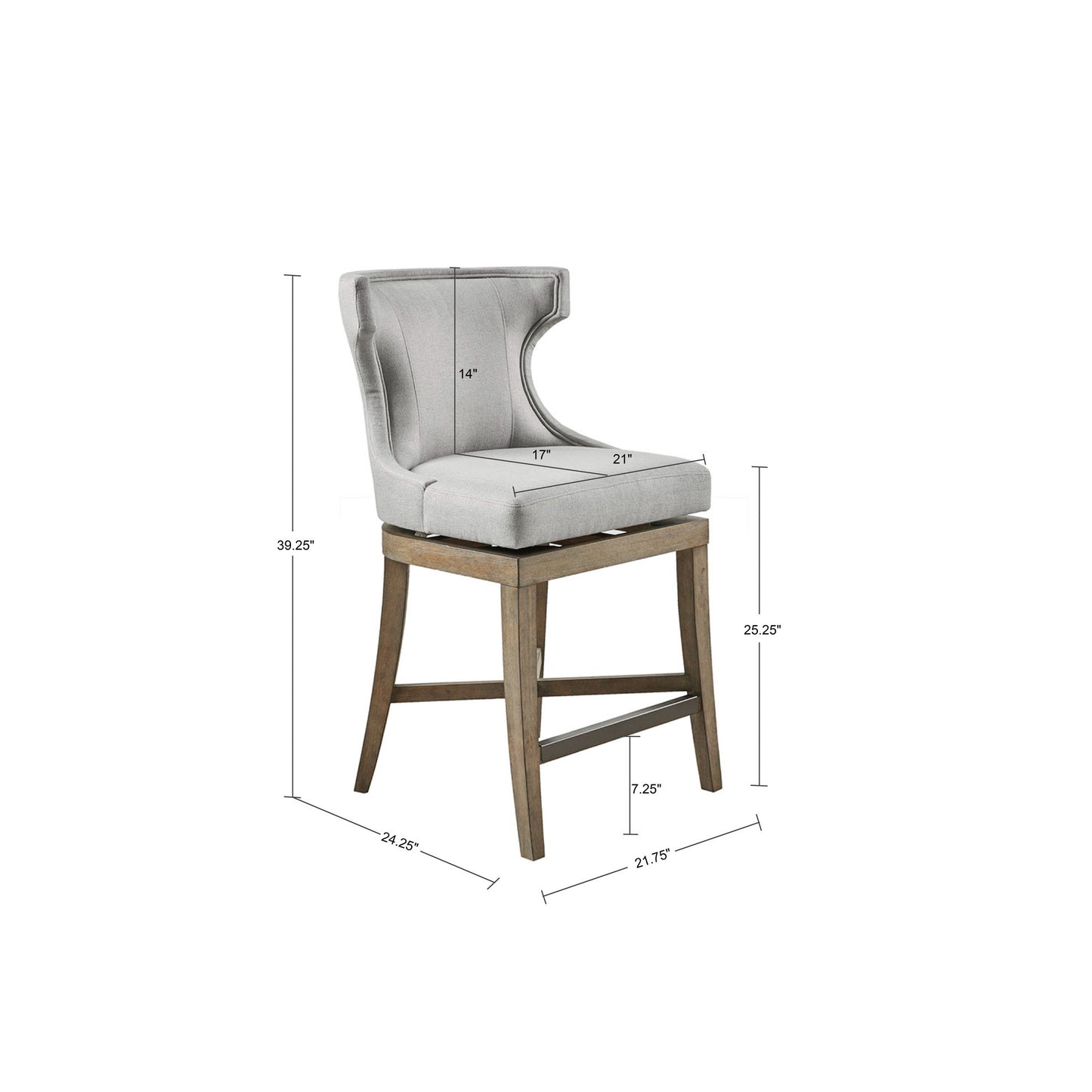 Carson Counter Stool with Swivel Seat - Gray