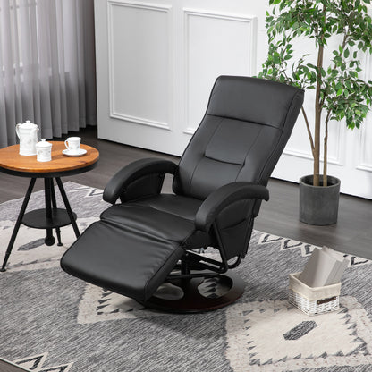 Alexia PU Recliner with Footrest - Black