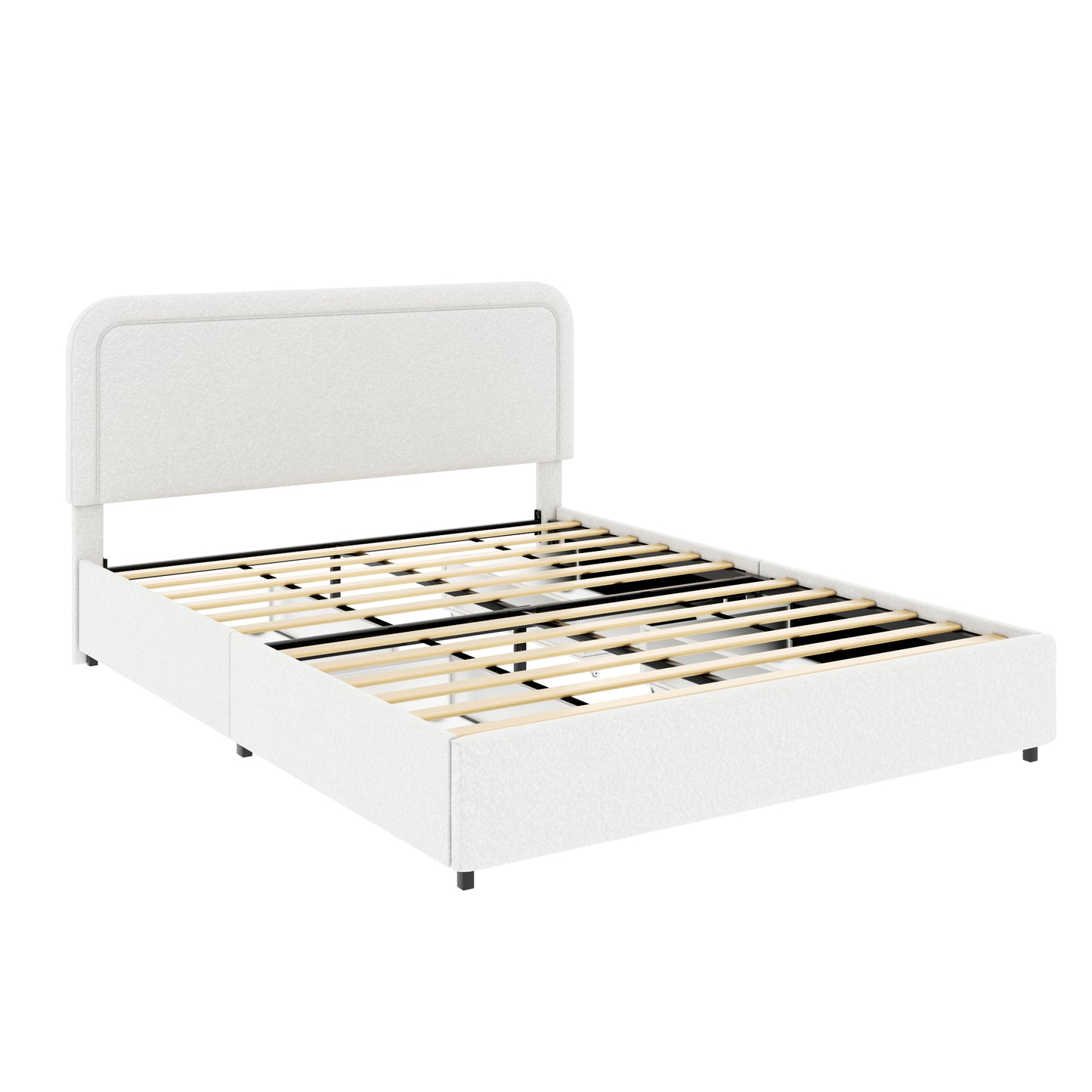 Liv Queen Size Platform Bed - Ivory