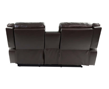 Max Recliner Console Loveseat - Dark Brown