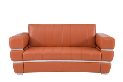 Meza Top Grain Italian Leather  Loveseat - Camel