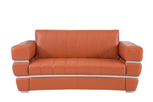 Meza Top Grain Italian Leather  Loveseat - Camel