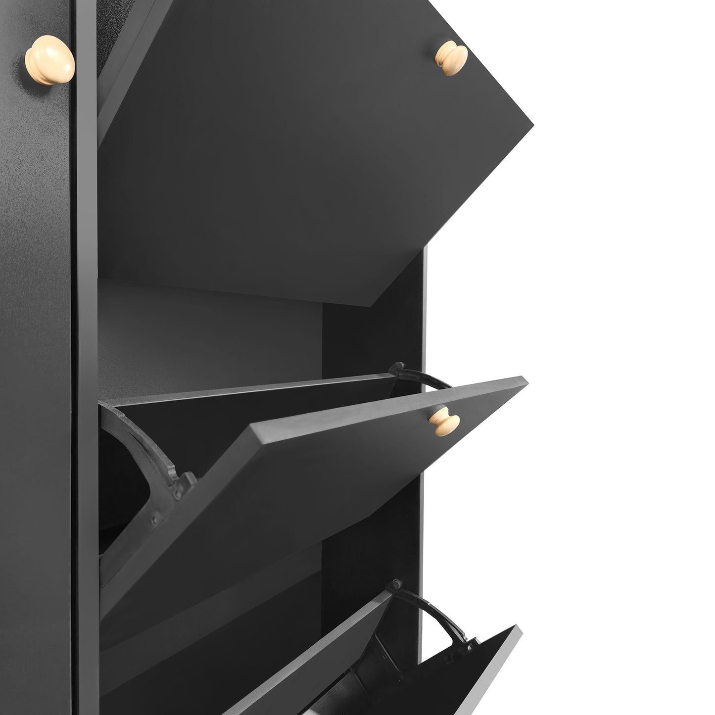 Felix III Shoe Cabinet with Open Storage Space - Black