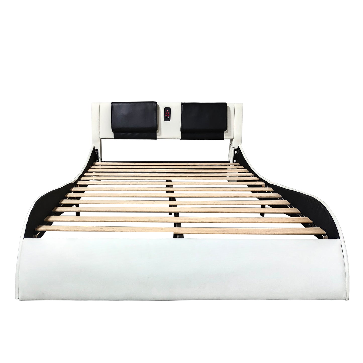 Sonic Control Queen Size Platform Bed Frame - White