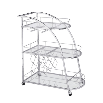 Silver Mobile Wine Cart