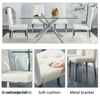 Galvin Velvet Dining Chairs with Metal Legs (Set of 4) - Beige