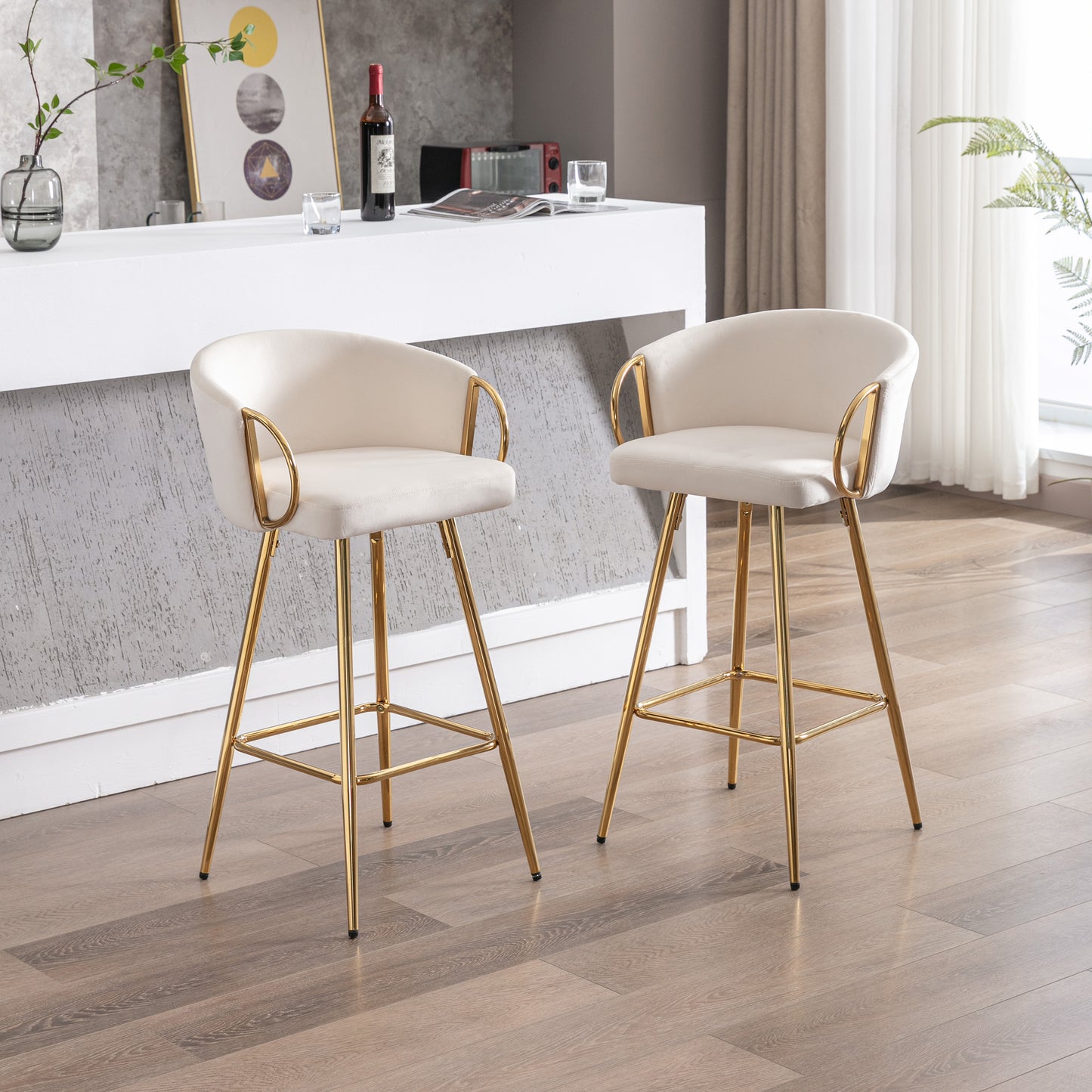 Sip Bar Stools 30 Inch - Cream  Set of 2