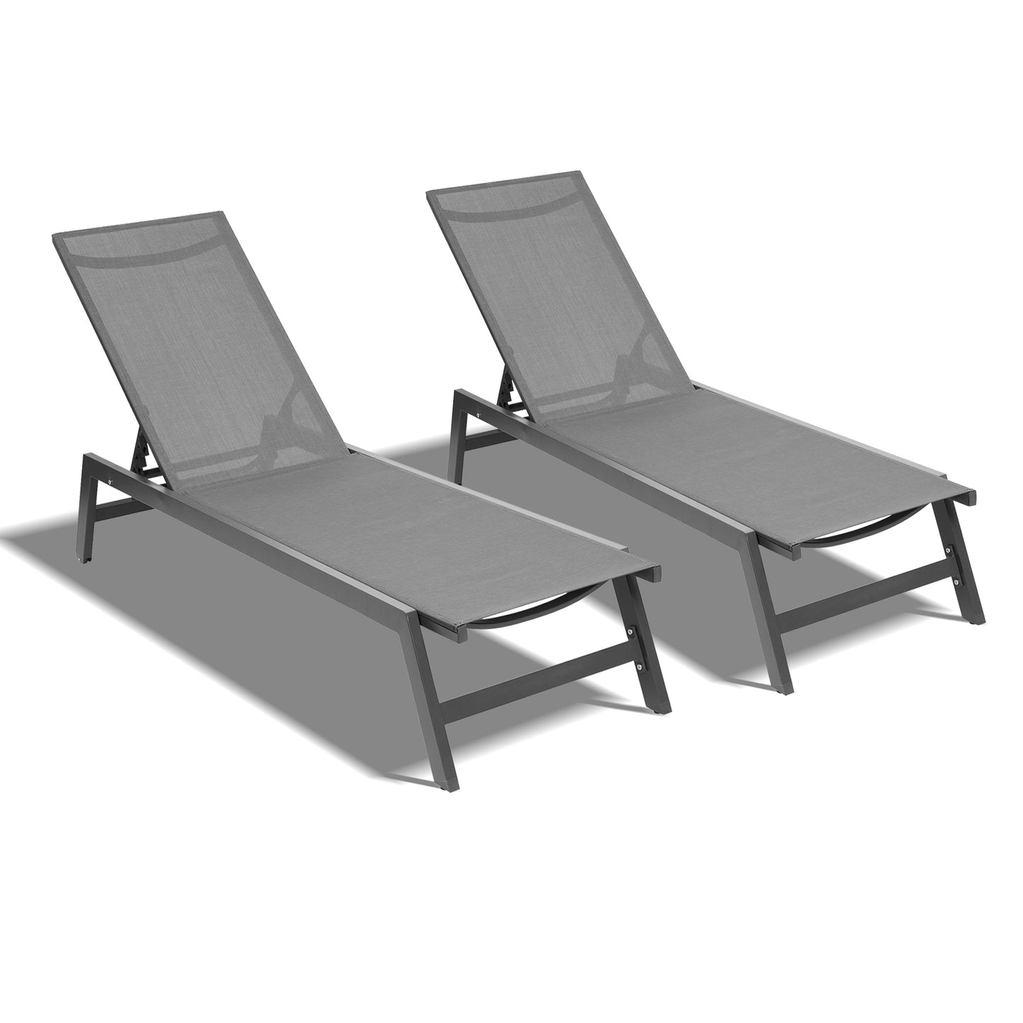 Frey Outdoor Chaise Lounge Chair (Set of 2) - Gray