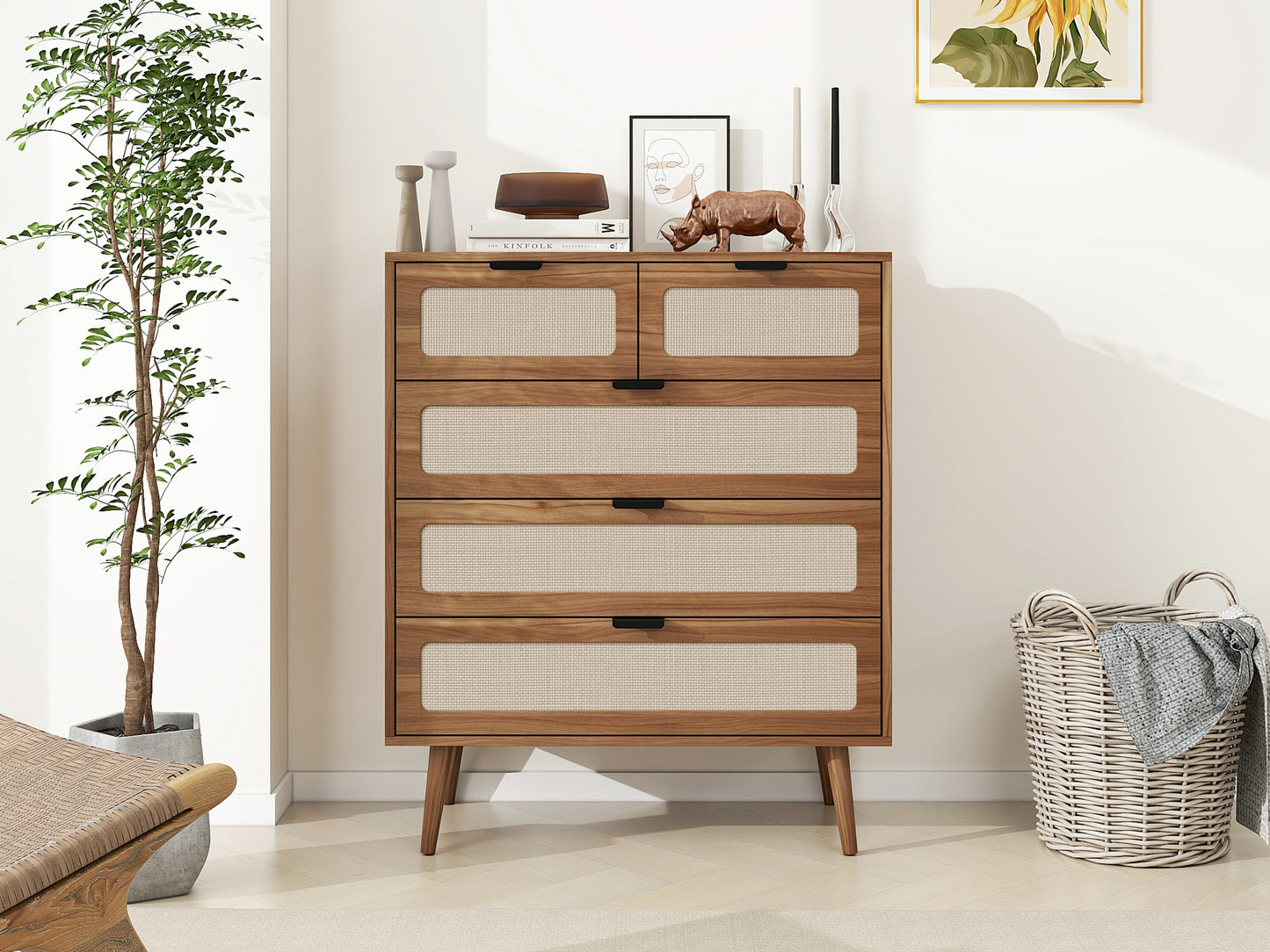 Keith II 5 Drawer  Accent Storage Cabinet - Walnut