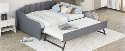 Clair Full Size Daybed with Trundle and USB Chargings - Gray