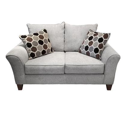 Camero Fabric Pillowback Loveseat - Gray